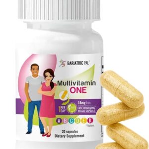 BariatricPal Multivitamin ONE 1 per Day! Bariatric Multivitamin Capsule with 18mg Iron