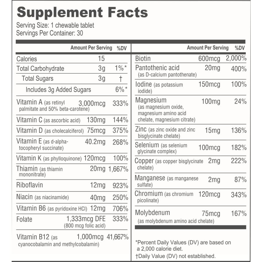 BariatricPal Multivitamin ONE 1 per Day! Bariatric Multivitamin Chewable & IRON-FREE - Orange  Citrus (CLEARANCE: Best by December 31, 2025) - Image 3